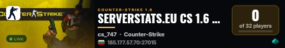 SERVERSTATS.EU CS 1.6 Respawn Server live status badge