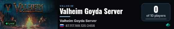 Valheim Goyda Server live status badge