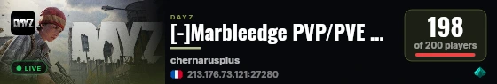 [-]Marbleedge PVP/PVE CUSTOM BUILDING | Quests | Cars | Trader | 20x Loot live status badge