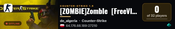[ZOMBIE]ZombIe  [FreeVIP|Bazz+JP|ASBank|LaserMine|pmodmenu] live status badge