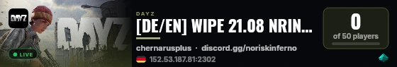[DE/EN] WIPE 21.08 NRINF - Loot+ | Trader | Weapons+ | Vehicles live status badge