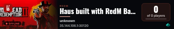 Haus built with RedM Basic Server! live status badge