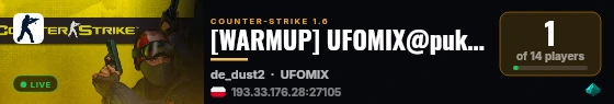 [WARMUP] UFOMIX@pukawka.pl live status badge