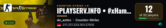 IPLAYSERV.INFO • #xHamster 0nly 18+ live status badge