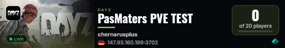 PasMaters PVE TEST live status badge