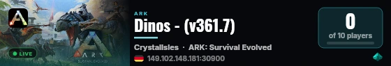 Dinos - (v361.7) live status badge