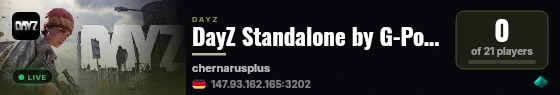 DayZ Standalone by G-Portal.com live status badge