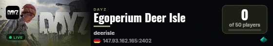 Egoperium Deer Isle live status badge