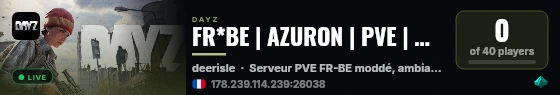 FR*BE | AZURON | PVE | MODS | QUESTS | IA | Survival+ | En Deve live status badge