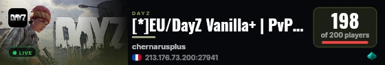 [*]EU/DayZ Vanilla+ | PvP | Traders OFF live status badge