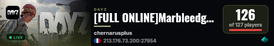 [FULL ONLINE]Marbleedge PVP 12 MAN MAX|X15LOOT|TRADER|BOATS|HELIS|EVENTS | Chenarus live status badge