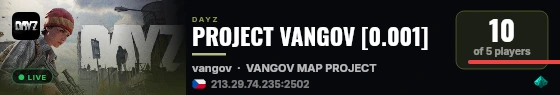PROJECT VANGOV [0.001] live status badge