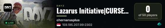 Lazarus Initiative|CURSED zone|PvPvE live status badge