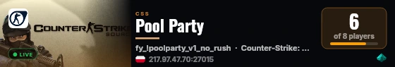 Pool Party live status badge
