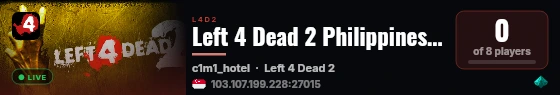 Left 4 Dead 2 Philippines by Emji live status badge