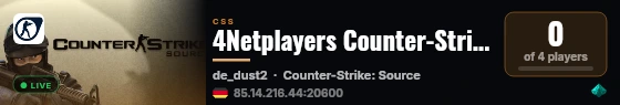 4Netplayers Counter-Strike: Source Server live status badge
