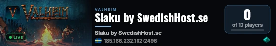 Slaku by SwedishHost.se live status badge