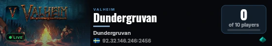 Dundergruvan live status badge
