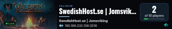 SwedishHost.se | Jomsviking live status badge