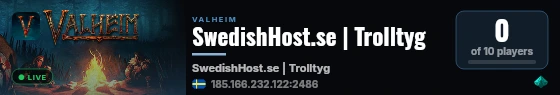 SwedishHost.se | Trolltyg live status badge