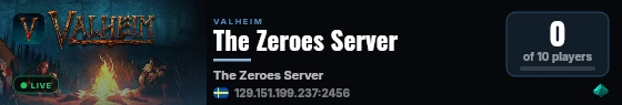 The Zeroes Server live status badge