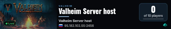Valheim Server host live status badge
