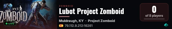 Lubot Project Zomboid live status badge