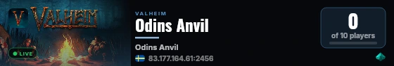 Odins Anvil live status badge