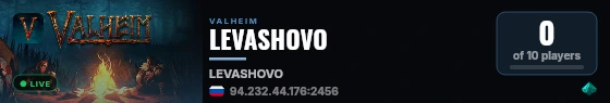 LEVASHOVO live status badge