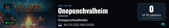 Onepunchvalheim live status badge