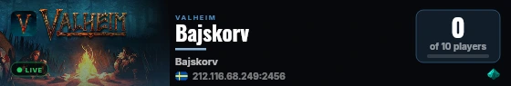 Bajskorv live status badge