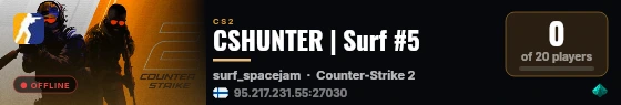 CSHUNTER | Surf #5 live status badge
