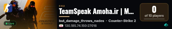 TeamSpeak Amoha.ir | Map Nades live status badge