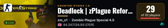 Deadlock | zPlague Reforged live status badge