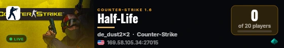 Half-Life live status badge
