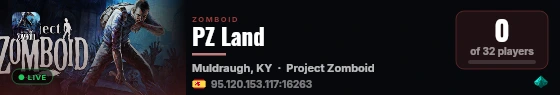 PZ Land live status badge