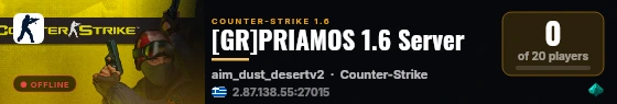[GR]PRIAMOS 1.6 Server live status badge