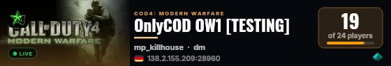OnlyCOD OW1 [TESTING] live status badge