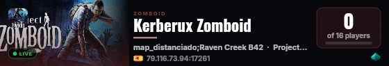 Kerberux Zomboid live status badge