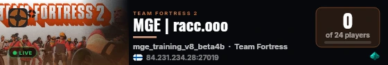MGE | racc.ooo live status badge