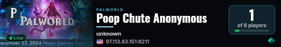 Poop Chute Anonymous live status badge