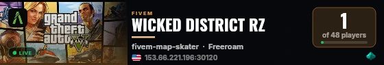 WICKED DISTRICT RZ live status badge
