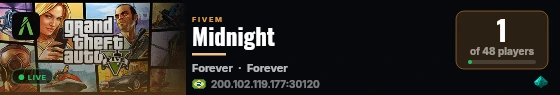 Midnight live status badge