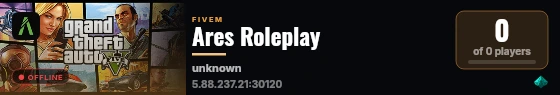 Ares Roleplay live status badge