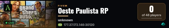 Oeste Paulista RP live status badge