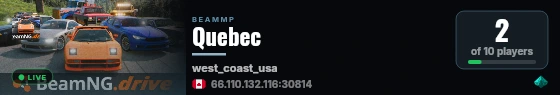 Quebec live status badge