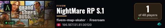 NightMare RP S.1 live status badge