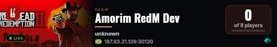 Amorim RedM Dev live status badge