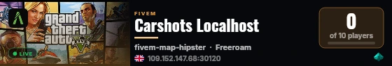 Carshots Localhost live status badge