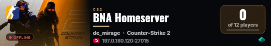 BNA Homeserver live status badge